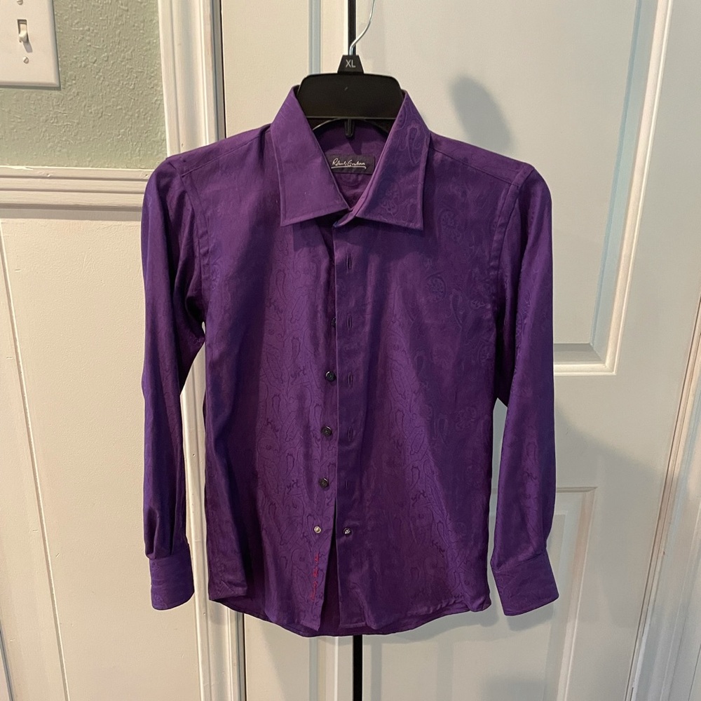 Robert Graham Purple Kids Button Down Shirt